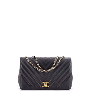 Chanel Small Statement Flap Bag Chevron Calfskin